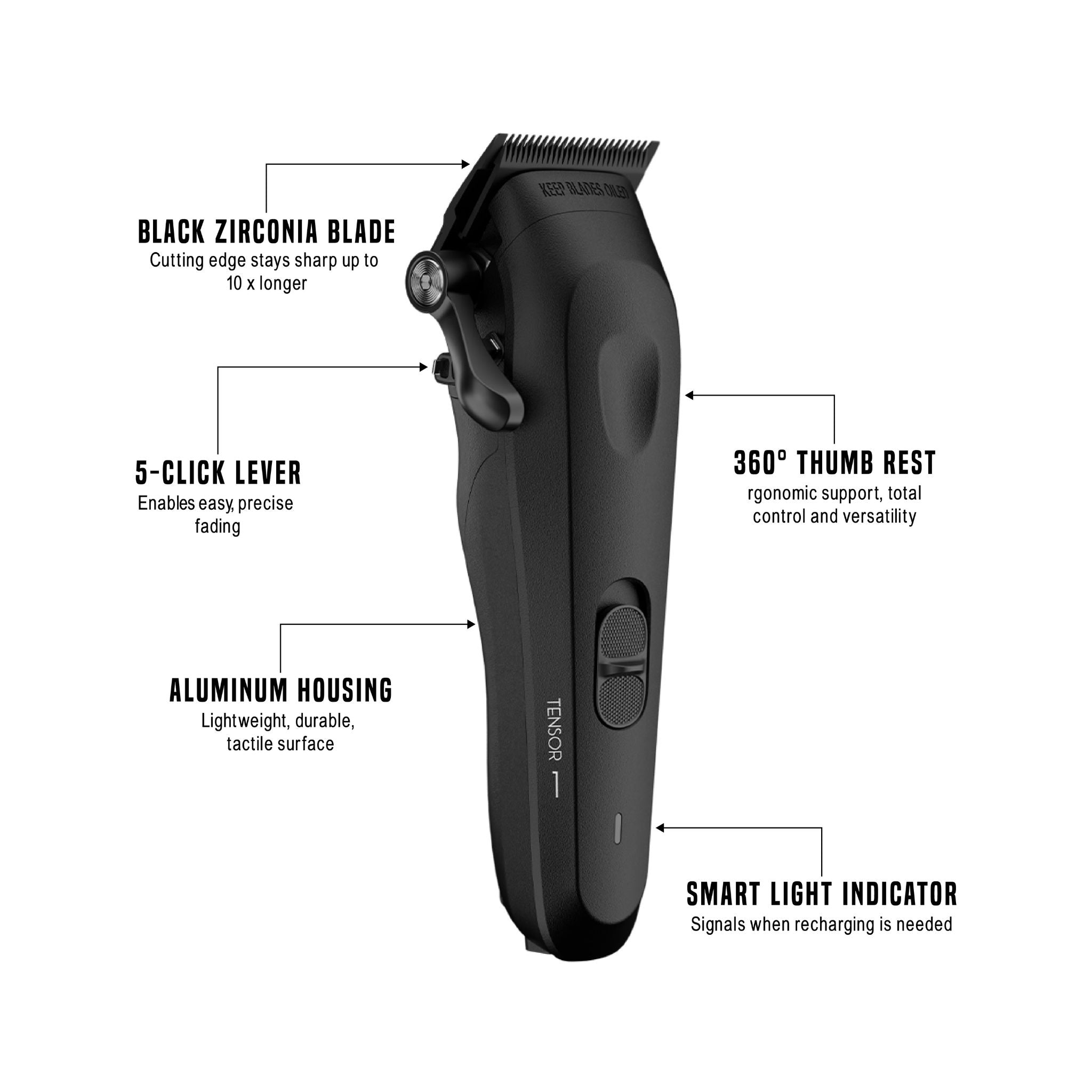 TENSOR 1 HAIRCLIPPER - BLACK PRE ORDER