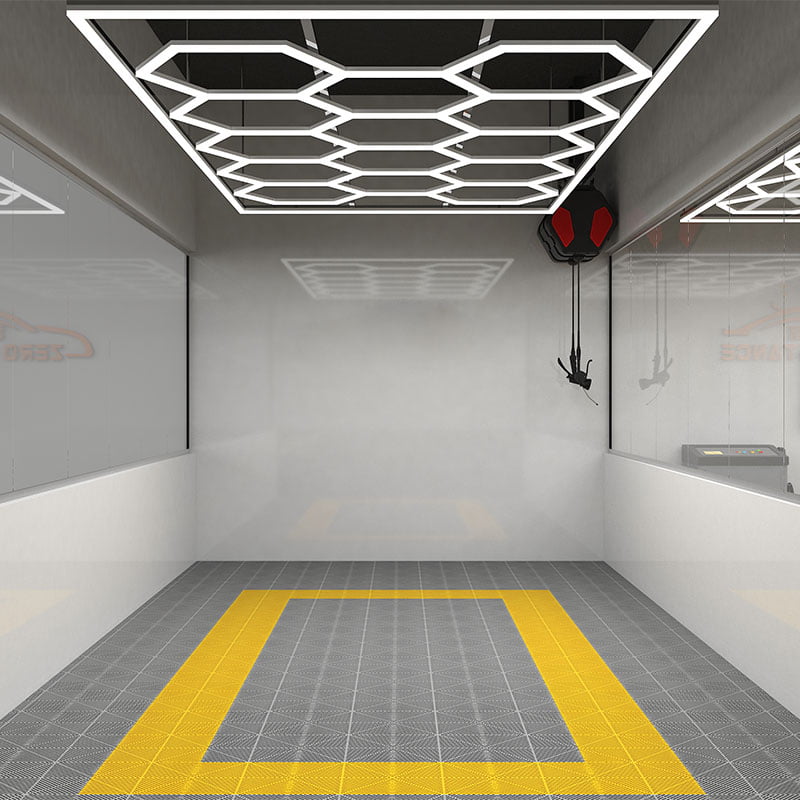 hexagon-led-light-garage-1 - Goldblades