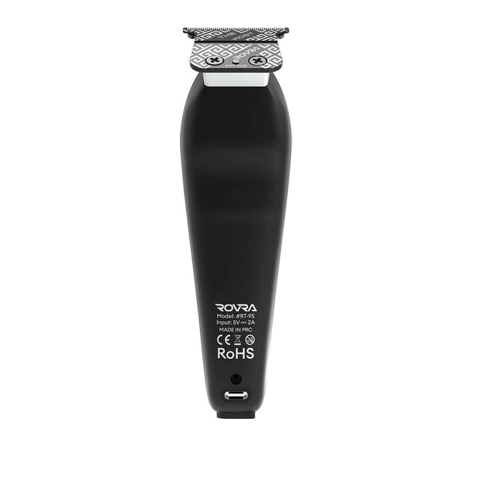 rovra-cordless-hair-trimmer-for-barbers-black-handle-back-view - Goldblades