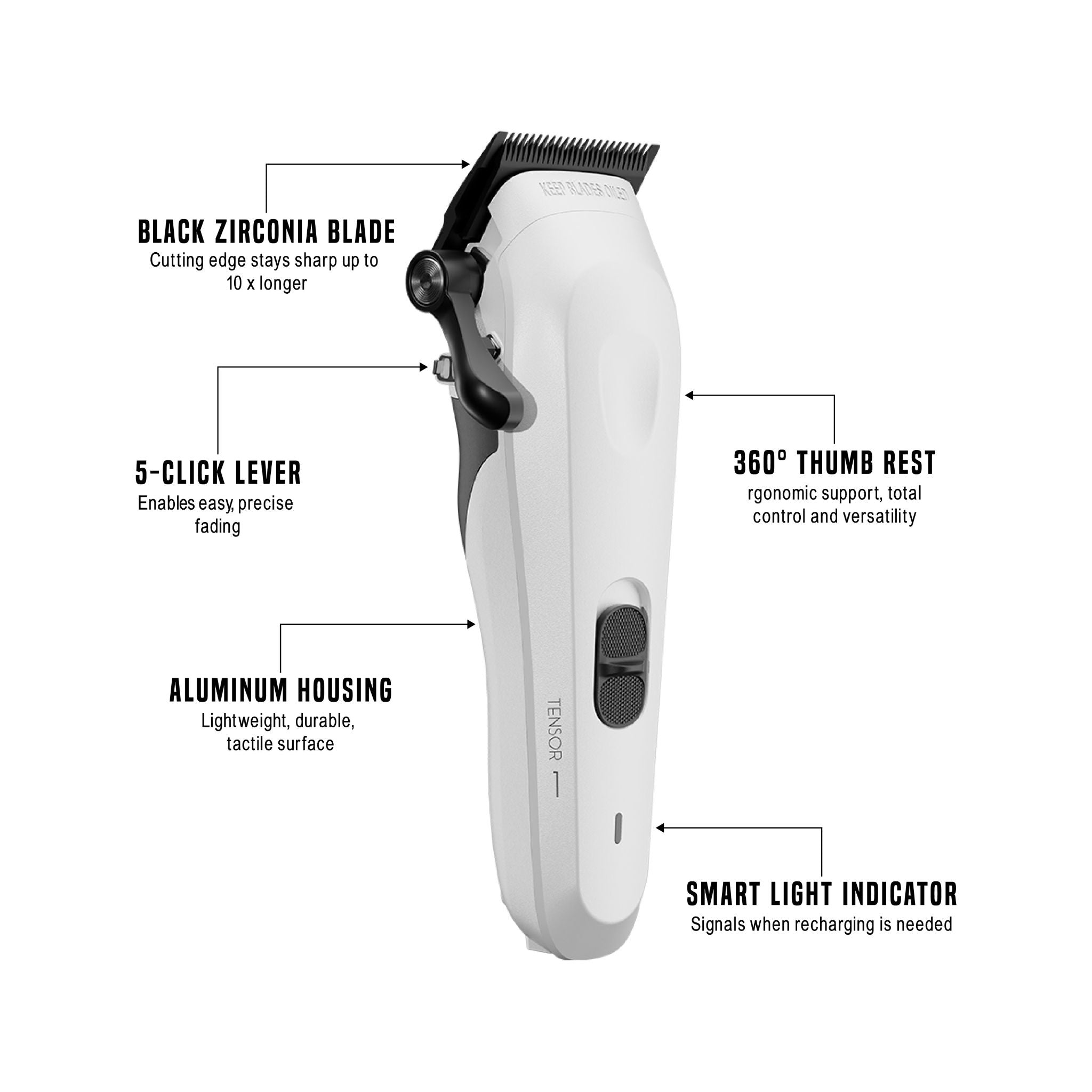 TENSOR 1 HAIRCLIPPER - WHITE PRE ORDER
